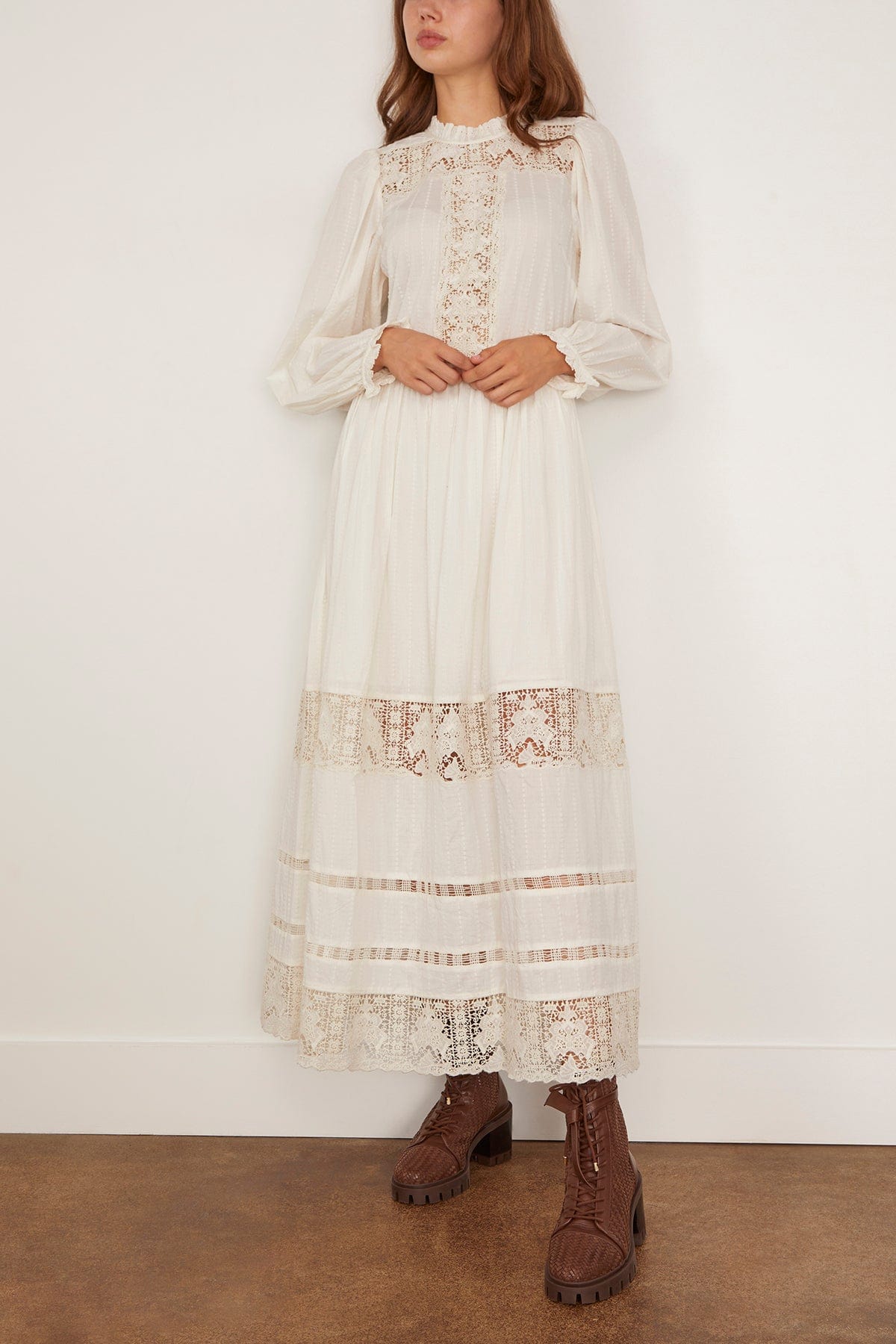 Ulla Johnson Amelie Long Sleeve Dress in Pristine