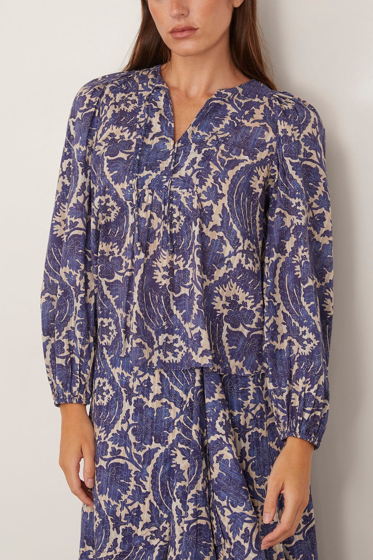 Ulla Johnson Brea Long Sleeve Blouse in Ocean