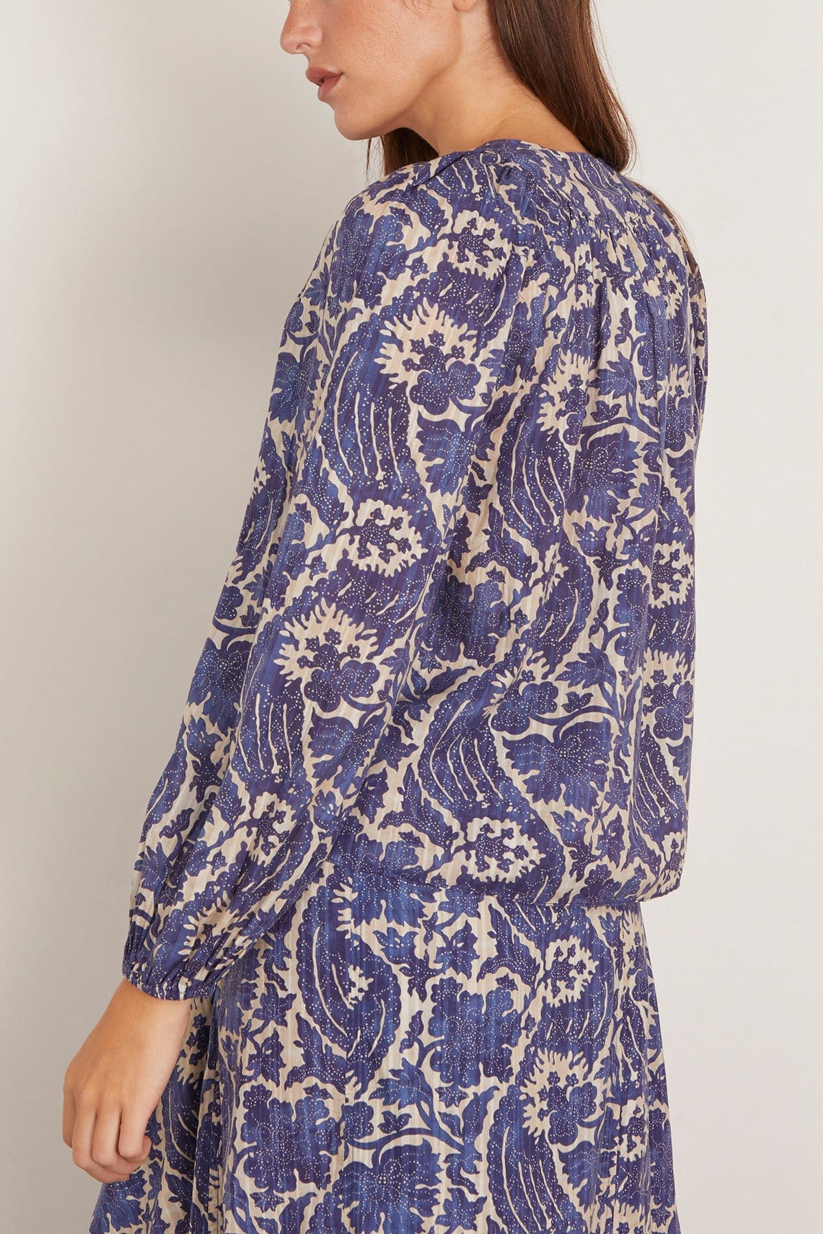 Ulla Johnson Brea Long Sleeve Blouse in Ocean