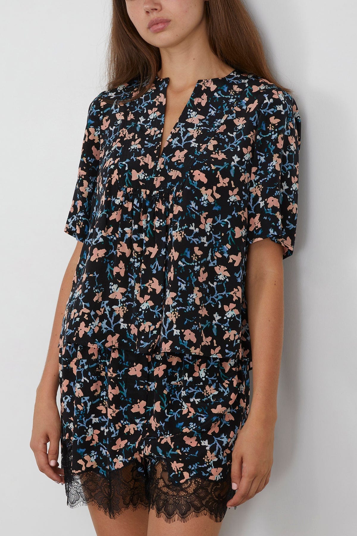 Ulla Johnson Calla Short Sleeve Top in Nocturne