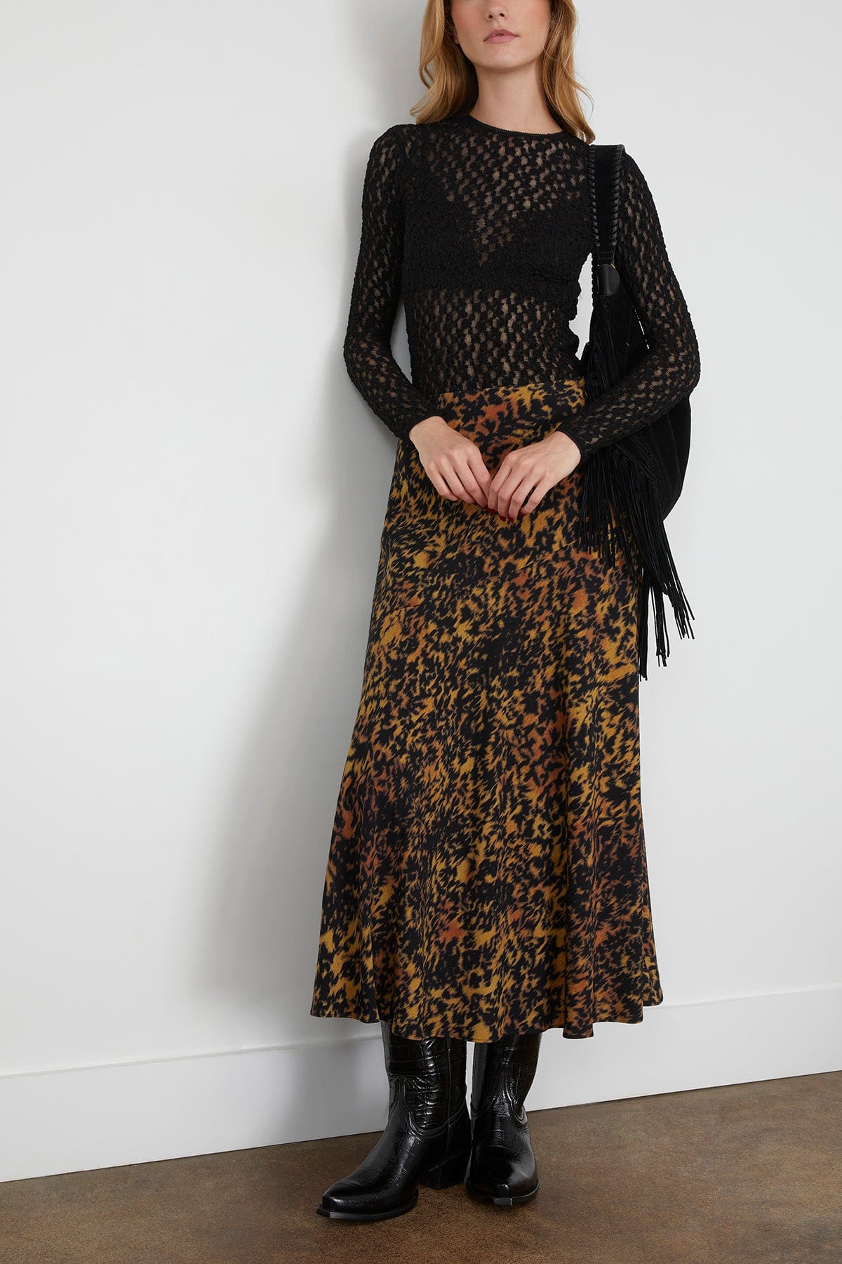 Ulla Johnson Chesca High Waisted Bias Skirt in Savannah