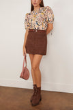 Ulla Johnson Coralie Short Sleeve Blouse in Magnolia