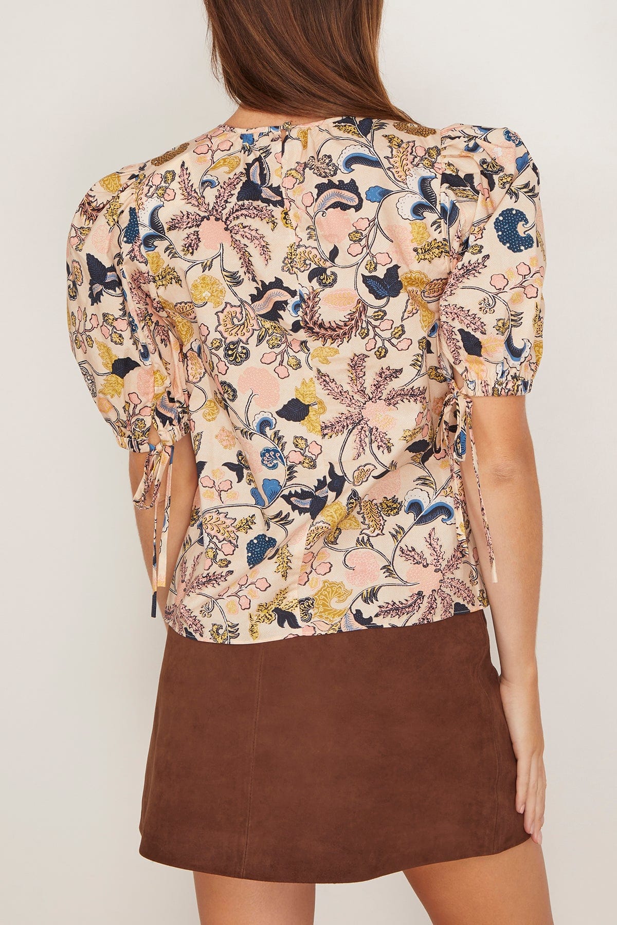 Ulla Johnson Coralie Short Sleeve Blouse in Magnolia