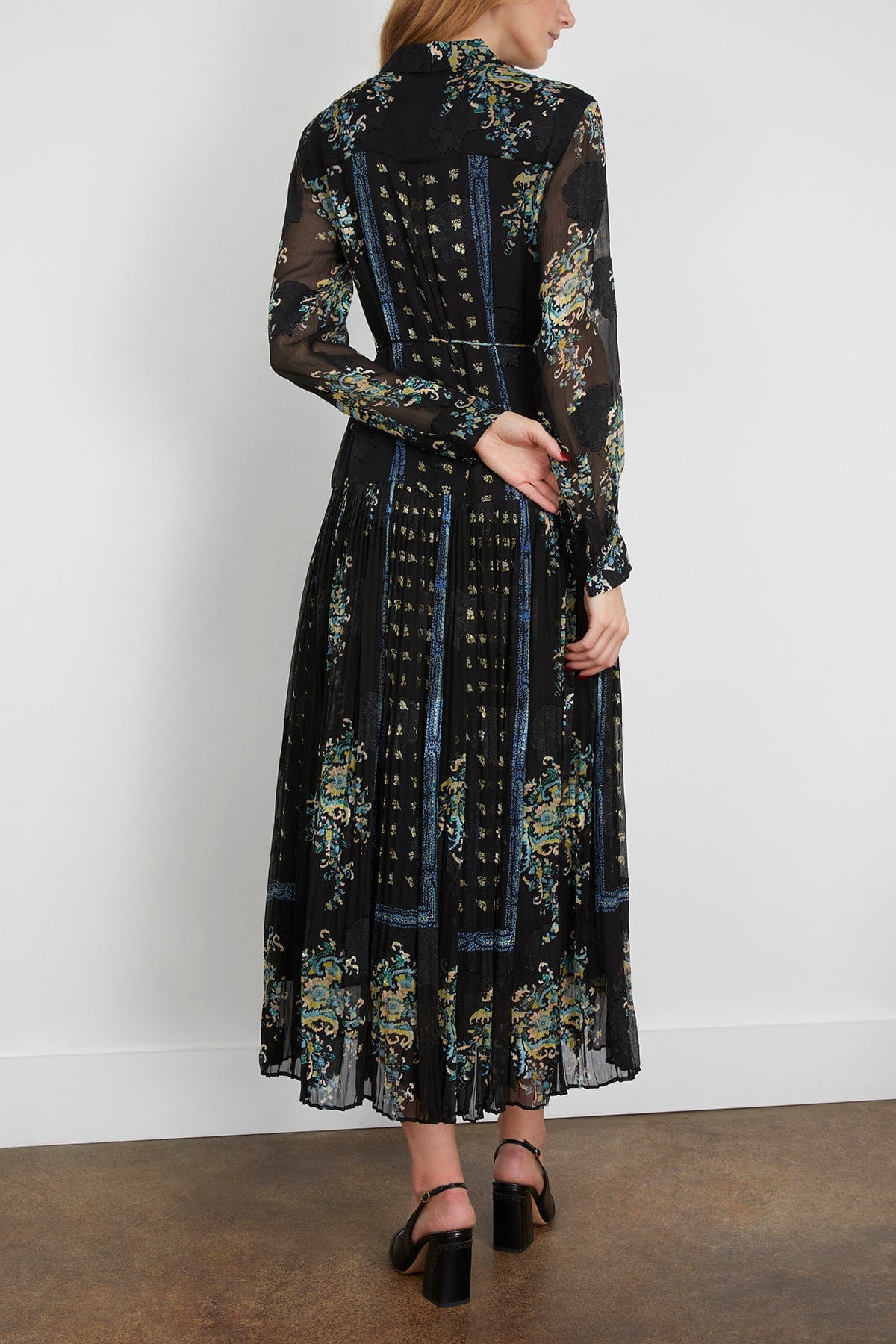 Ulla Johnson Emilie Drop Waist Long Sleeve Shirt Dress in Twilight