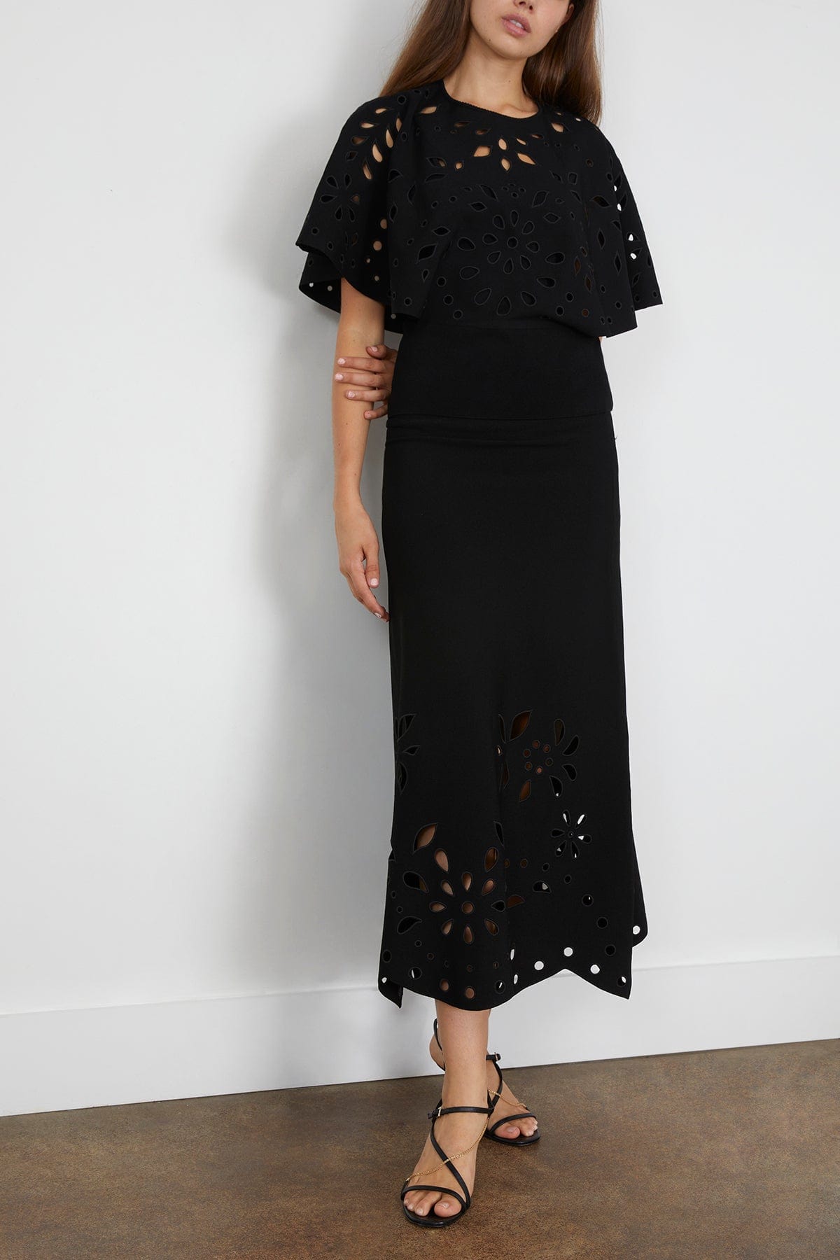 Ulla Johnson Grace Knit Midi Skirt in Noir