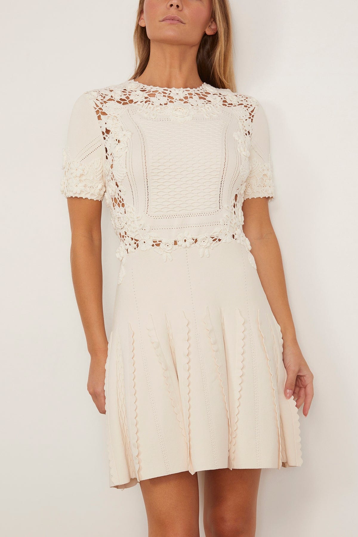 Ulla Johnson Henrietta Short Sleeve Knit Mini Dress in Pristine