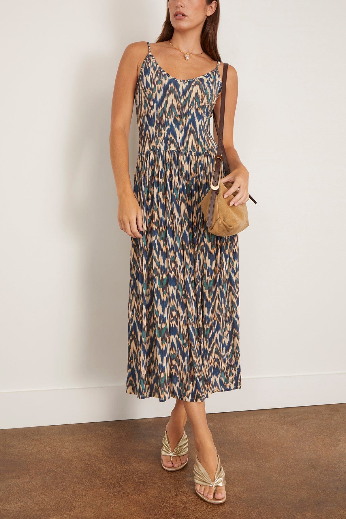 Ulla Johnson Idalia Fitted Midi Dress in Riverslate
