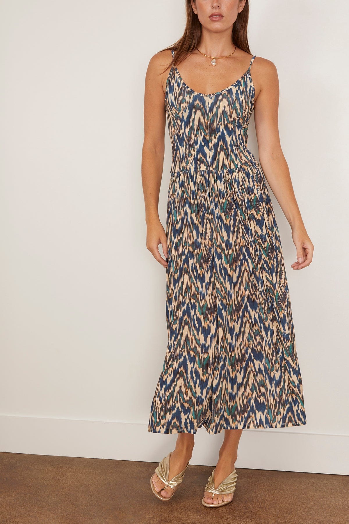 Ulla Johnson Idalia Fitted Midi Dress in Riverslate