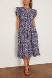 Ulla Johnson Kairi Flutter Sleeve Midi Dress in Ocean
