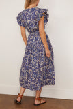 Ulla Johnson Kairi Flutter Sleeve Midi Dress in Ocean