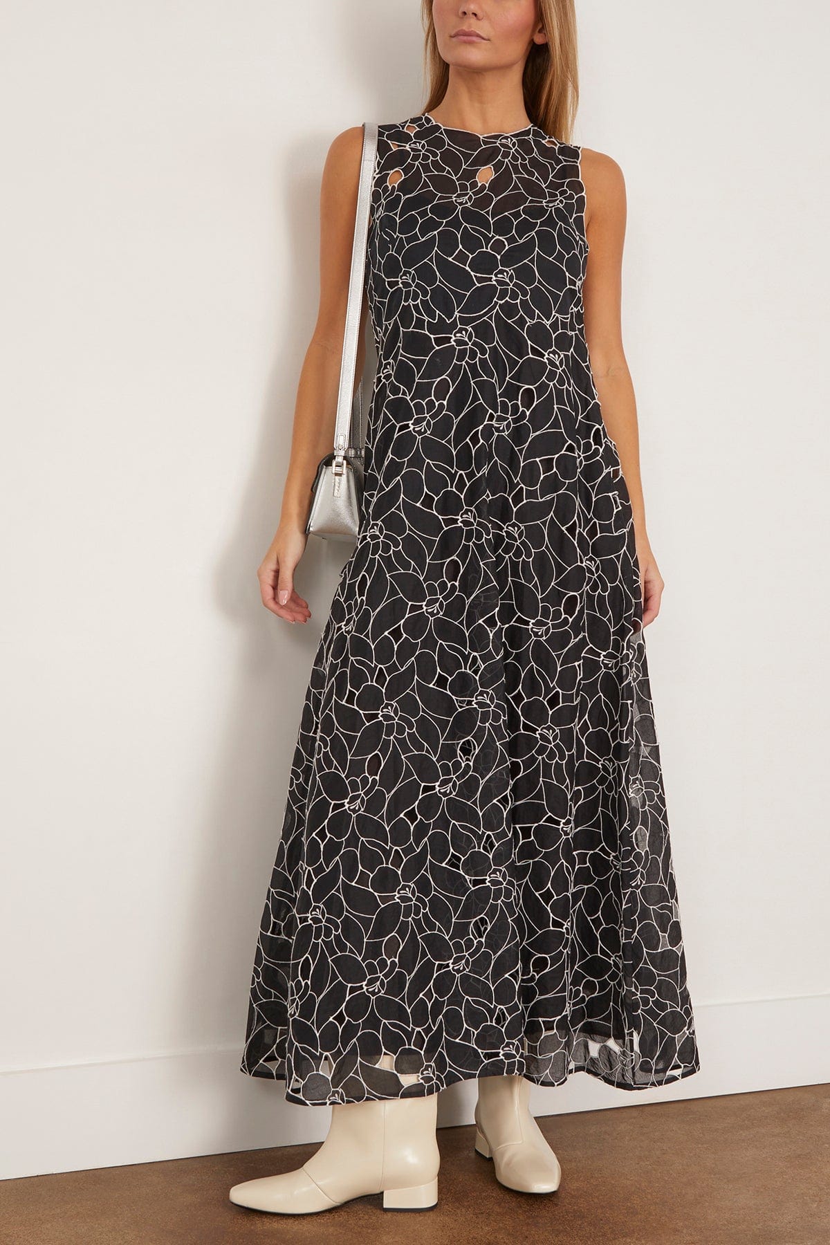 Ulla Johnson Kiana Sleeveless Midi Dress in Noir