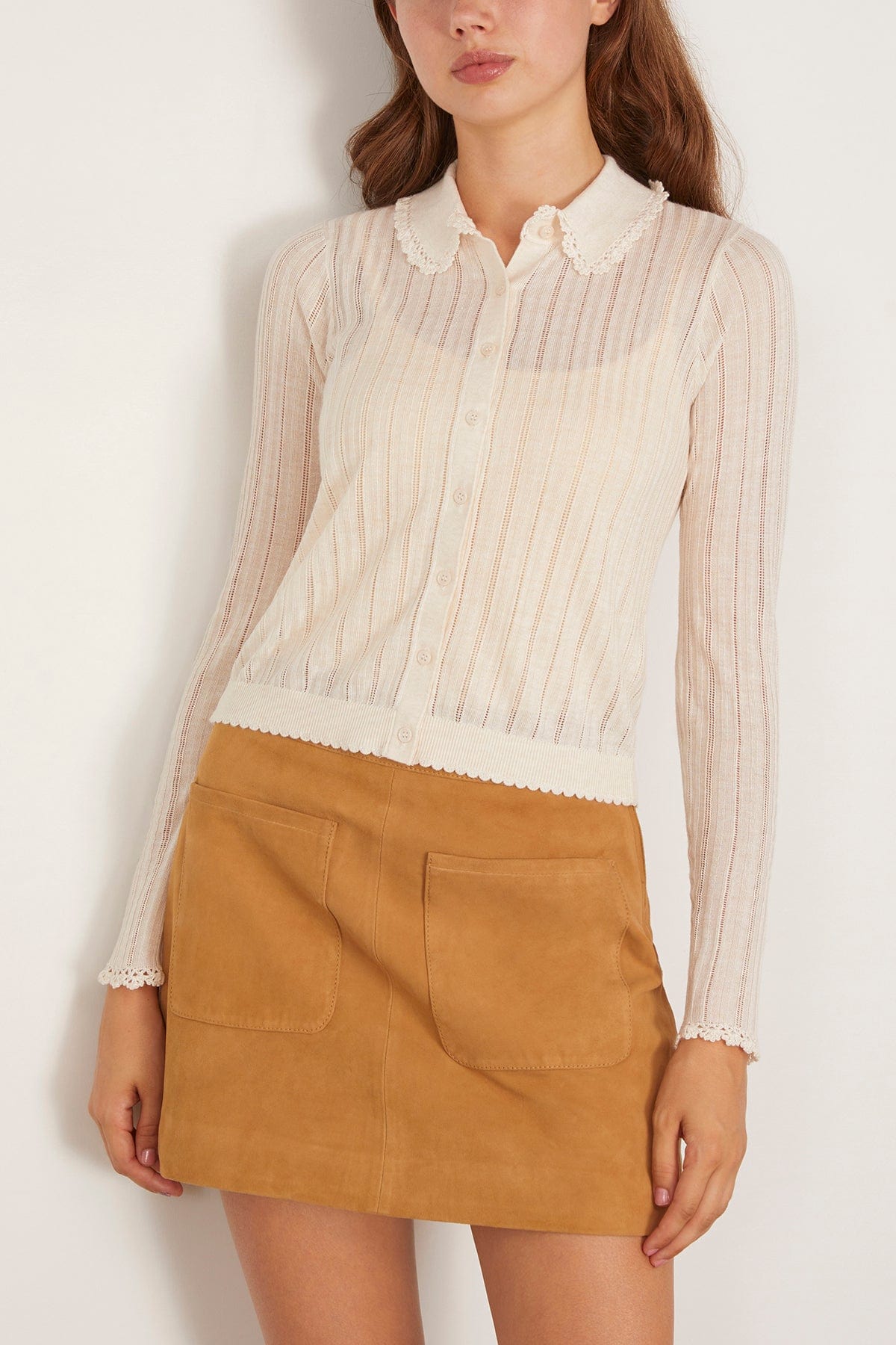Ulla Johnson Lottie Knit Cardigan in Pristine