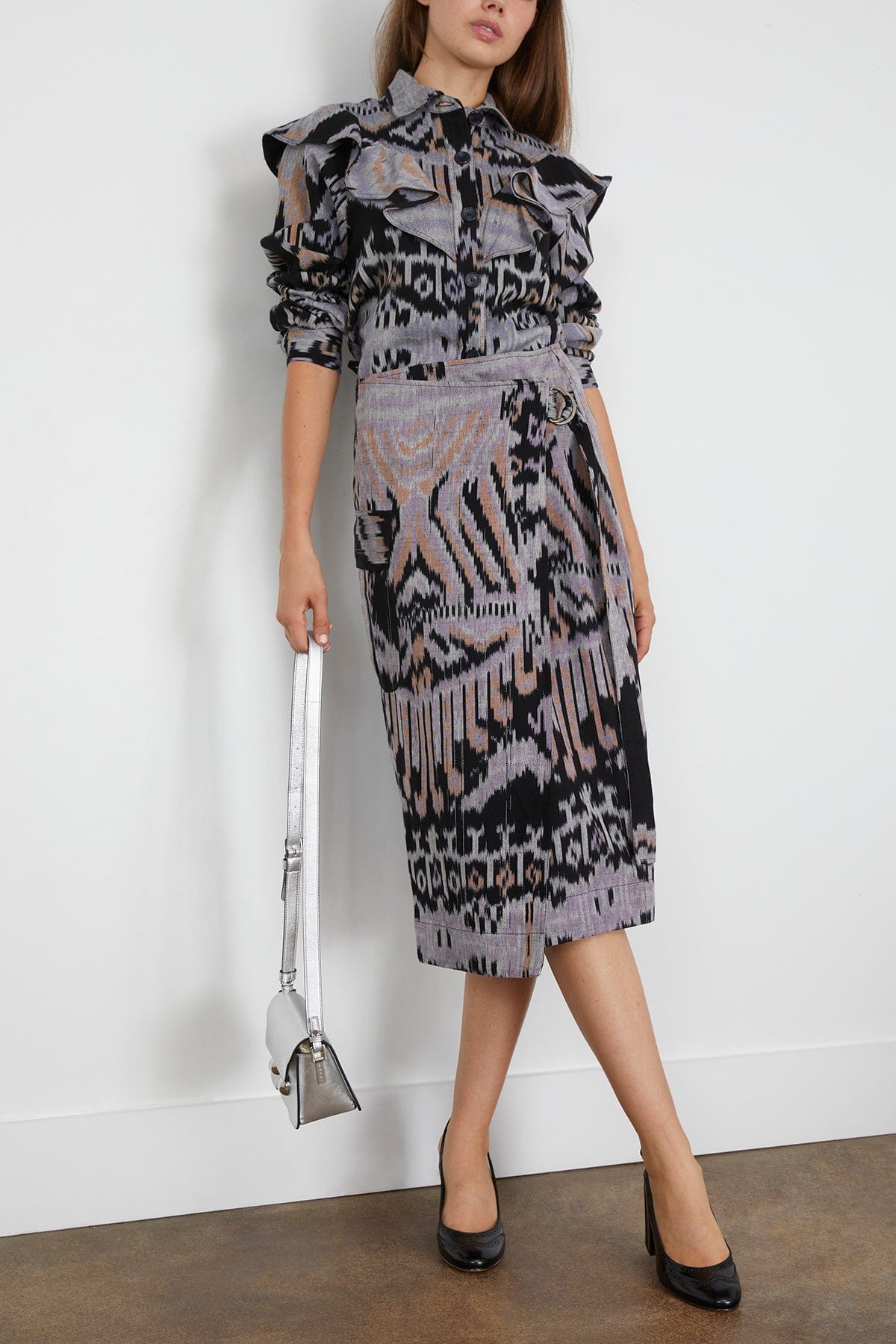 Ulla Johnson Mathilde Long Sleeve Blouse in Tigereye