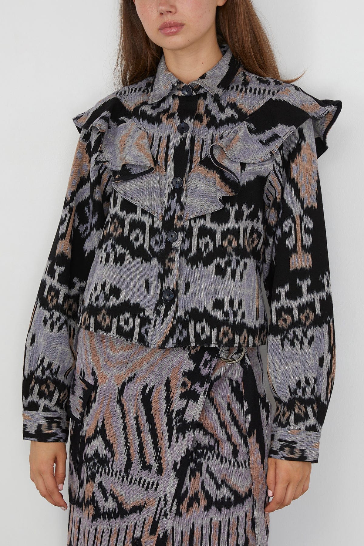 Ulla Johnson Mathilde Long Sleeve Blouse in Tigereye