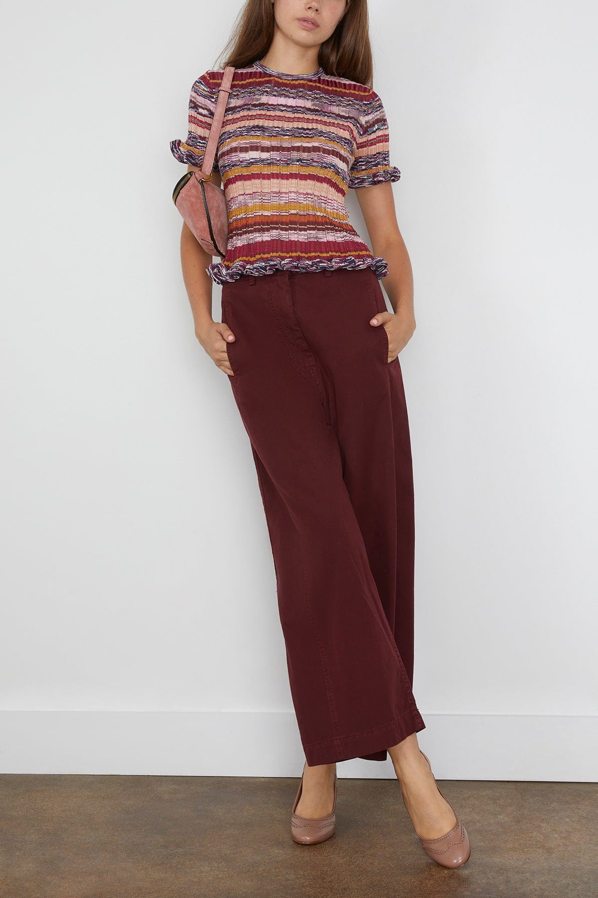 Ulla Johnson Miya Short Sleeve Knit Top in Prism