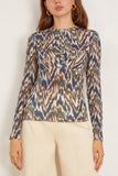 Ulla Johnson Neri Long Sleeve Ruched Top in Riverslate