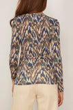 Ulla Johnson Neri Long Sleeve Ruched Top in Riverslate