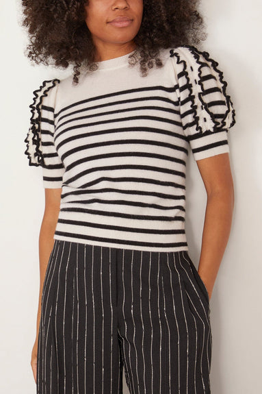 Ulla Johnson Tops Ottilie Top in Noir Stripe Ottilie Top in Noir Stripe