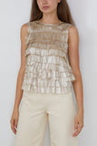 Ulla Johnson Quinn Layered Sleeveless Top in Opal
