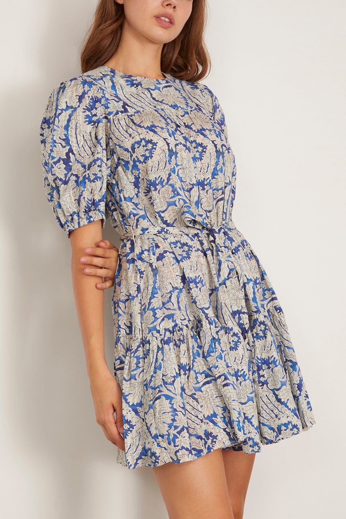 Ulla Johnson Rosalie Short Sleeve Mini Dress in Ciel