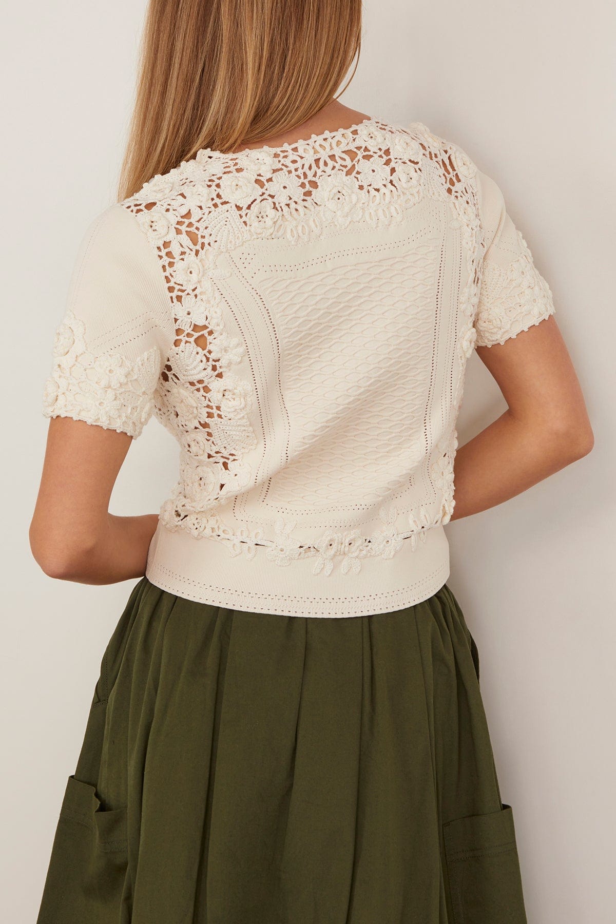 Ulla Johnson Stella Short Sleeve Knit Top in Pristine