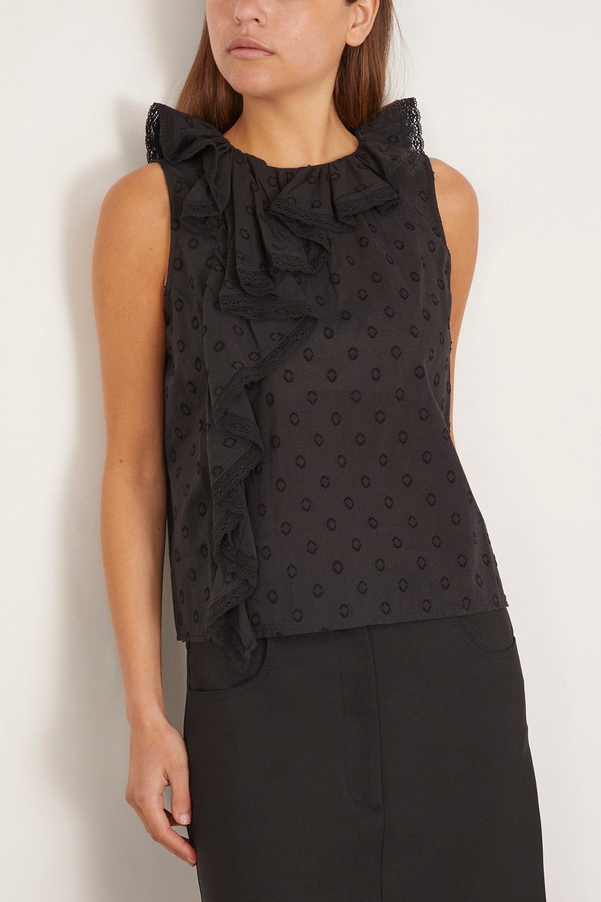 Ulla Johnson Thalia Top in Noir