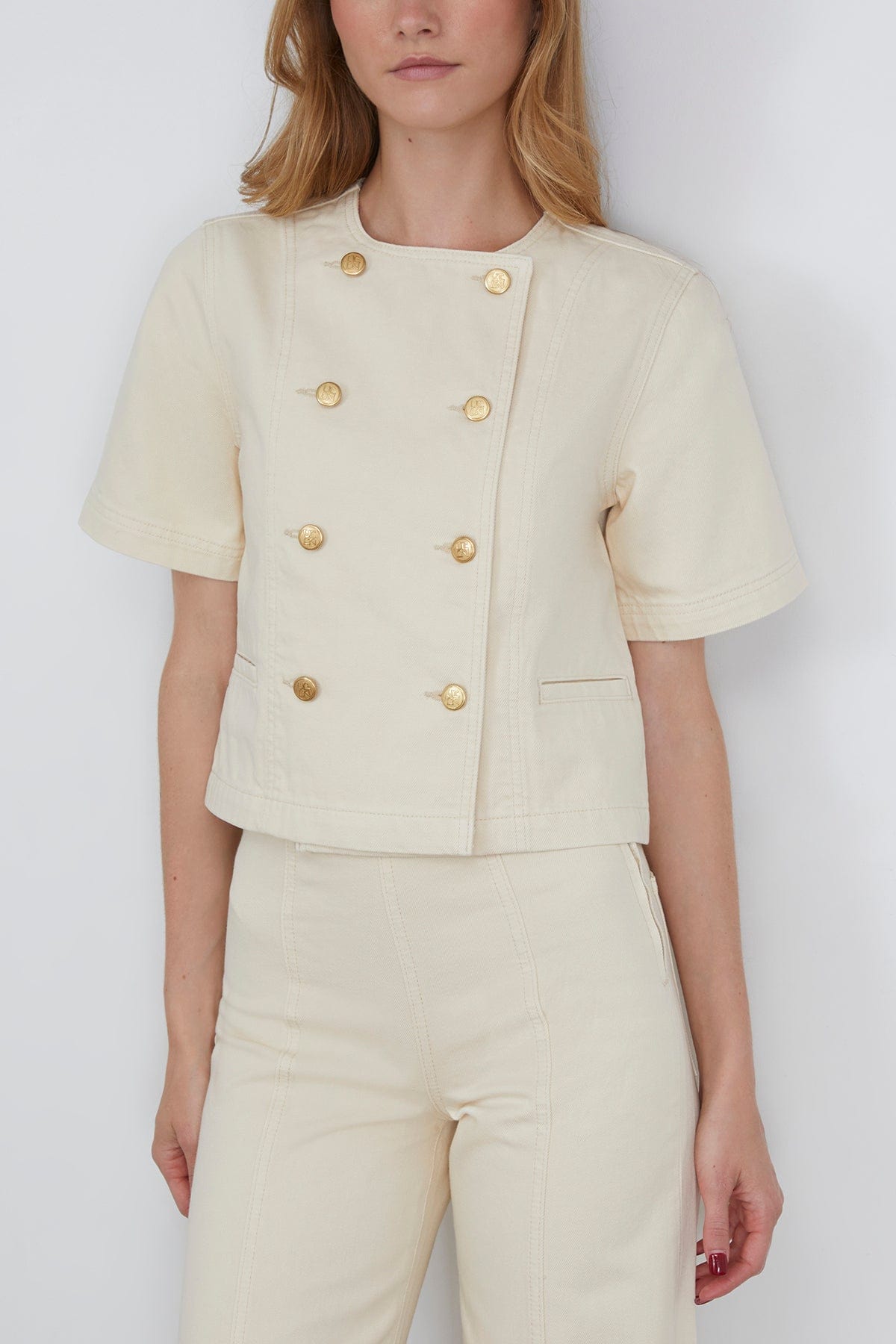 Ulla Johnson The Serge Short Sleeve Jacket in Birch