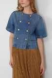 Ulla Johnson The Serge Short Sleeve Jacket in Danube