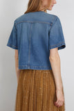 Ulla Johnson The Serge Short Sleeve Jacket in Danube
