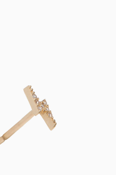 Vintage La Rose Earrings Pave Bolt Single Stud in 14k Yellow Gold Vintage La Rose Pave Bolt Single Stud in 14k Yellow Gold