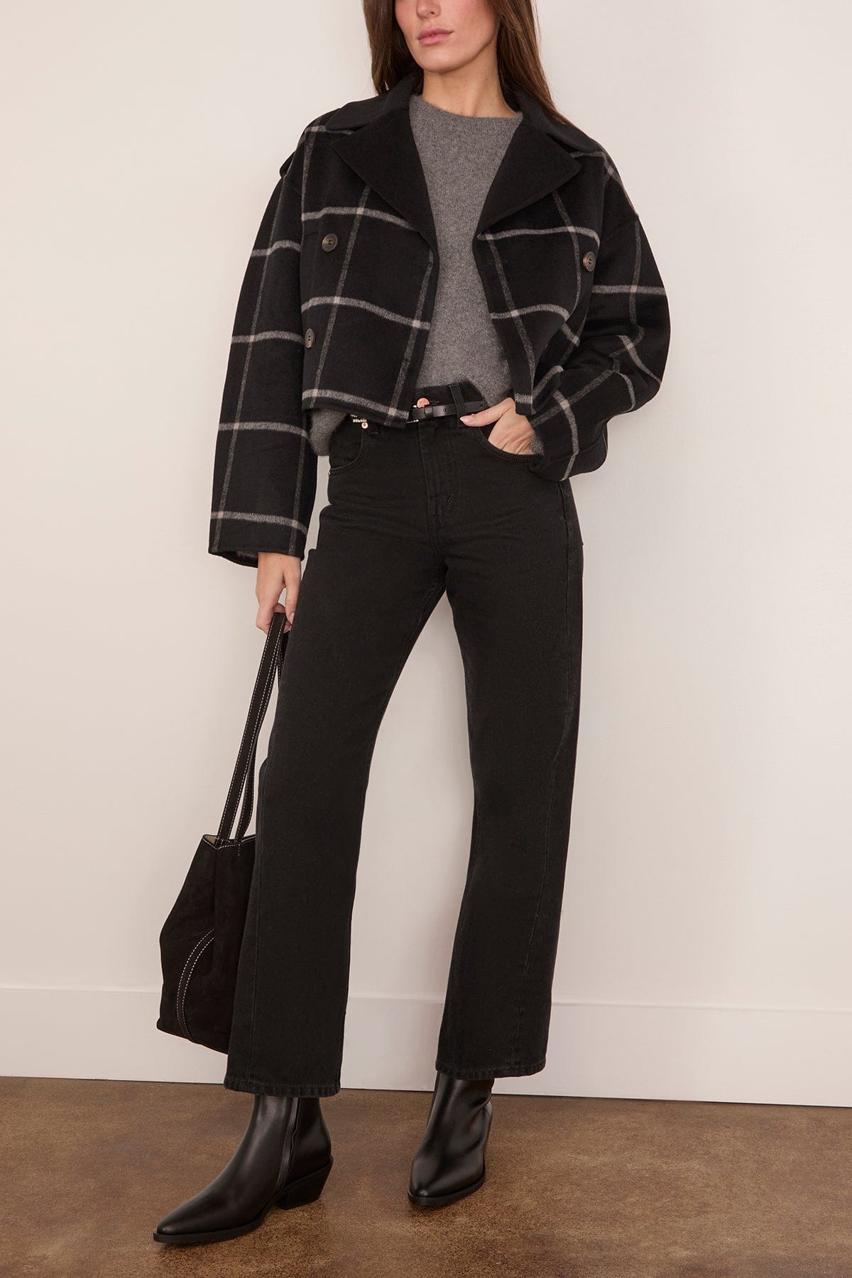 Vanessa Bruno Beran Coat in Noir/Blanc