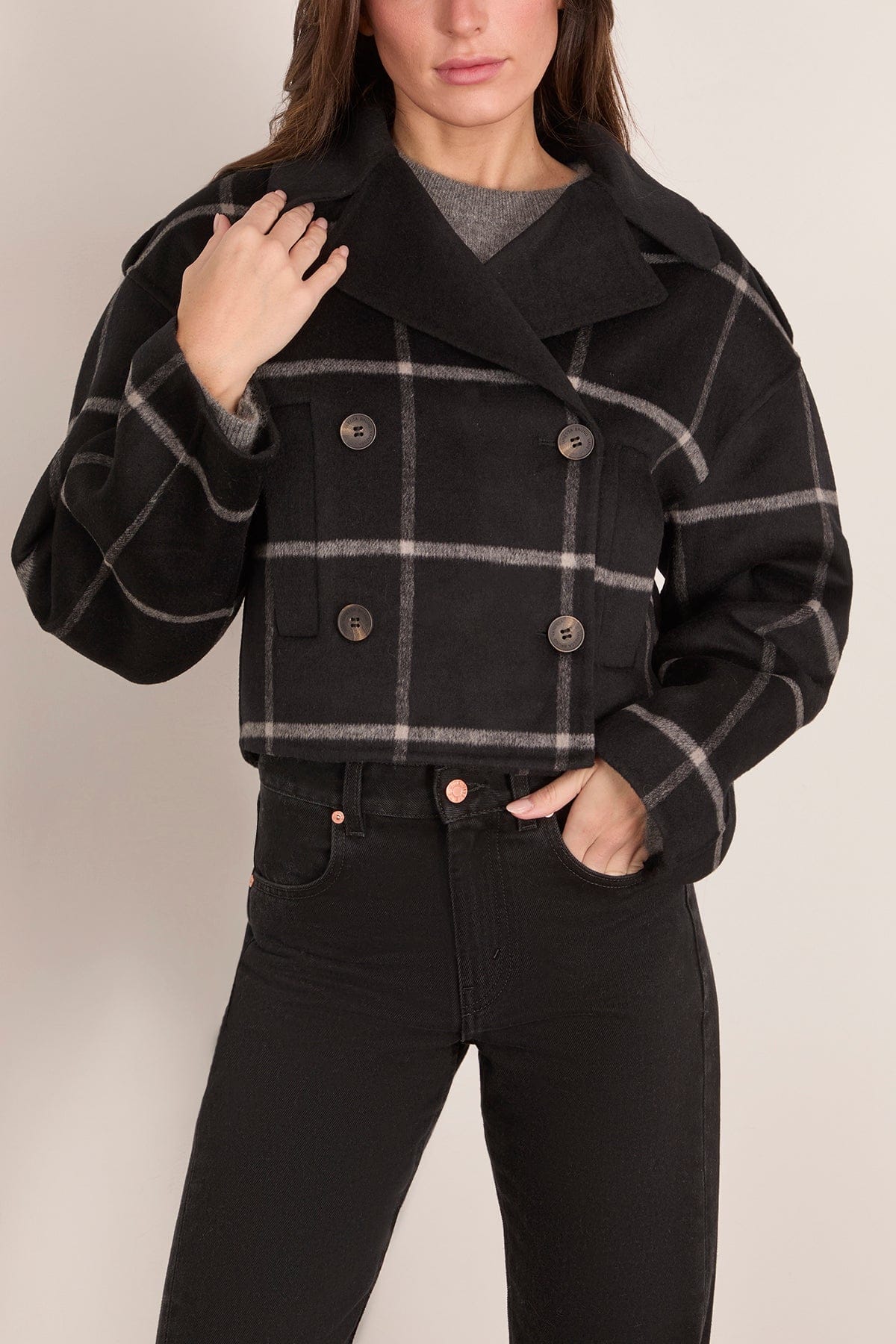 Vanessa Bruno Beran Coat in Noir/Blanc