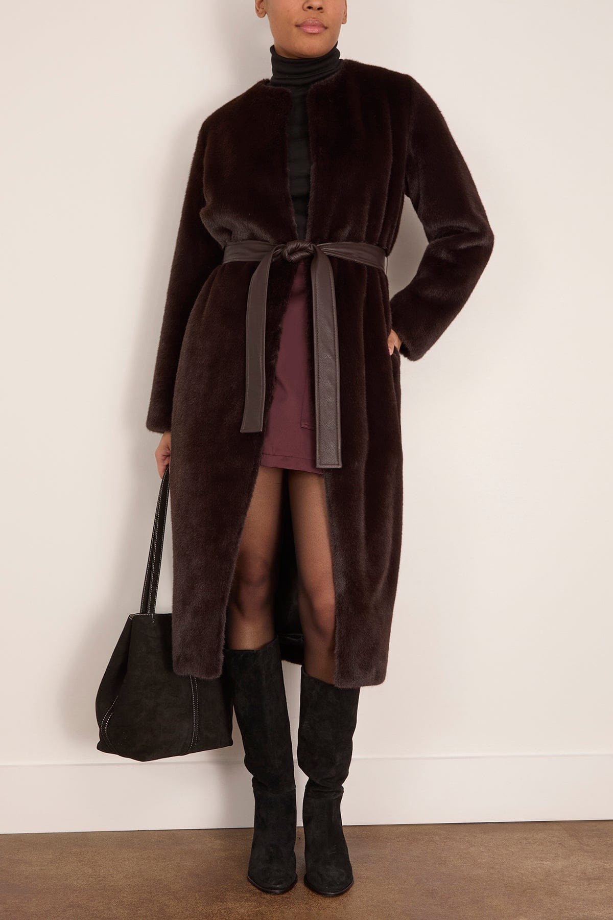Vanessa Bruno Fluffy Coat in Brun