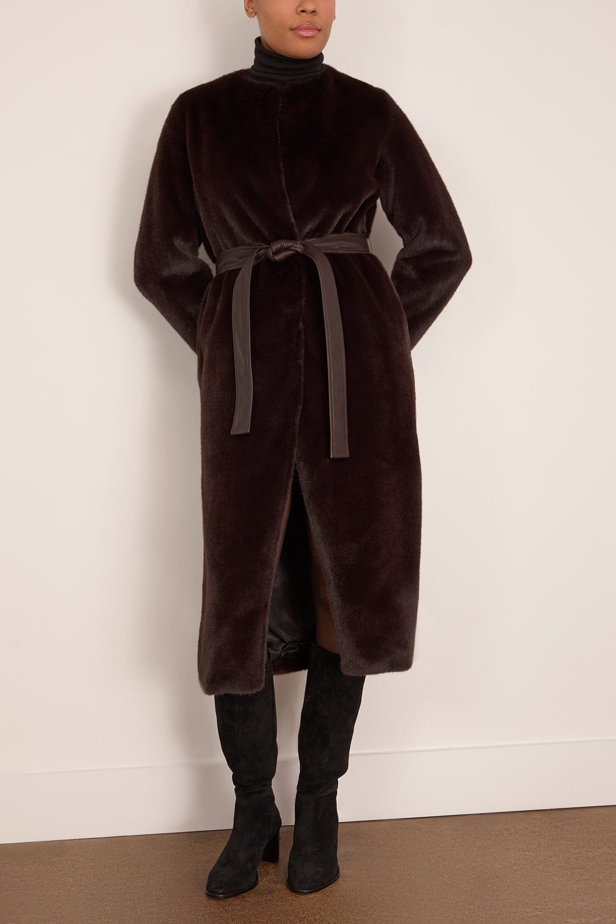 Vanessa Bruno Fluffy Coat in Brun