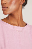 Vintage La Rose Diamond Heart Station Necklace in 14k Yellow Gold