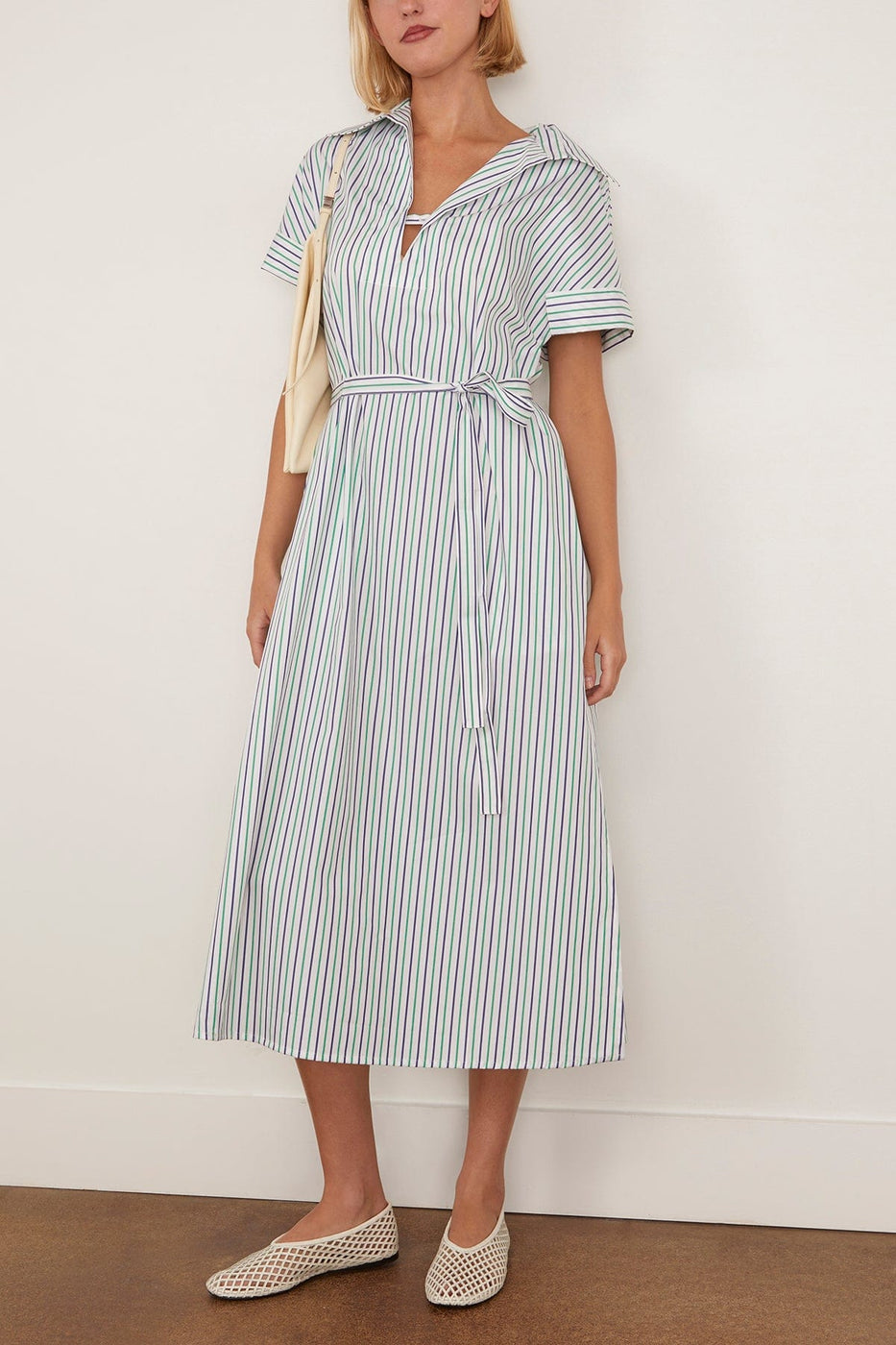 WE-AR4 Darla Dress in Green Stripe