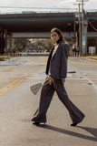 Forte Forte Wool Cloth Palazzo Pants in Grigio Melange