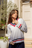 Marni Wool V-Neck Sweater in Cream