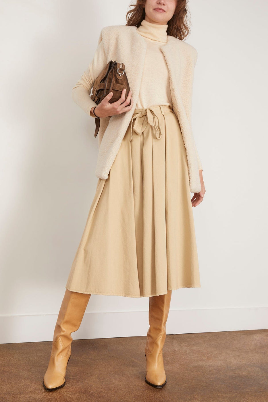 Xirena Skirts Bellan Skirt in Khaki Gold