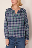 Xirena Dara Top in Forest Blue Plaid
