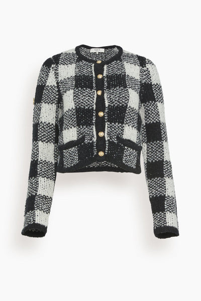 Chiyo Check Knit Long Sleeve Button Down Cardigan in Multi