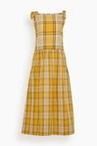 Sea Copeland Plaid Midi Dress in Yellow