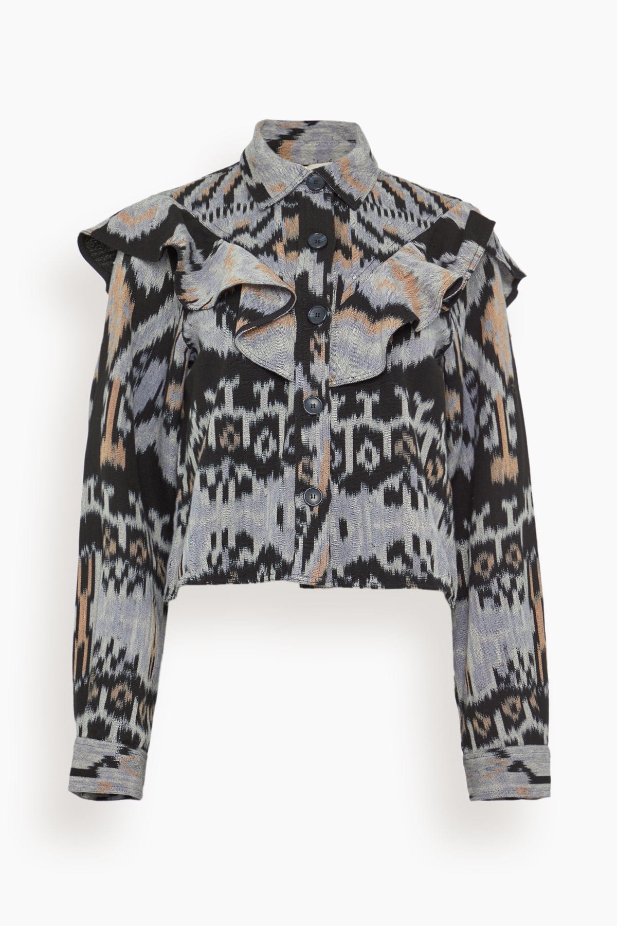 Ulla Johnson Mathilde Long Sleeve Blouse in Tigereye