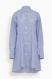 Bite Studios Striped Petal Bottom Shirt Dress in Blue Stripe