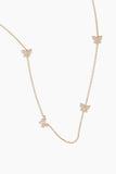 Vintage La Rose Necklaces Butterfly Station Necklace in 14k Yellow Gold
