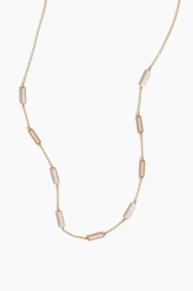 Theodosia Necklaces Inlaid Pink Opal Bar Necklace in 14k Yellow Gold
