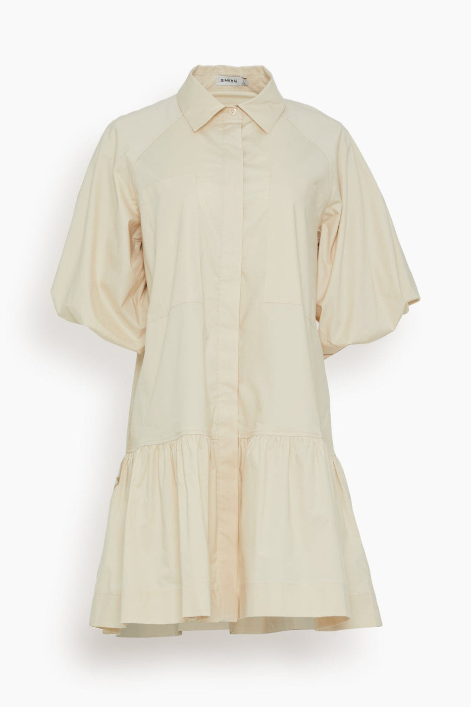 Simkhai Dresses Crissy Cotton Poplin Dress in Sand