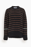 Proenza Schouler White Label Leonie Sweater in Stripe Wool Black Multi