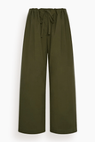Another Tomorrow Poplin Drawcord Pant in Kelp
