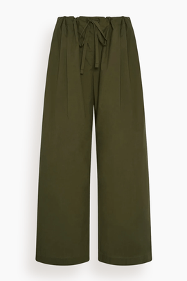 Poplin Drawcord Pant in Kelp